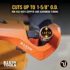 imageKlein Tools 50061 QuickAdjust Tubing Cutter 158Inch OD Cutting Capacity for Copper and Aluminum Compact Retractable Telescoping Deburring Tool
