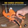 imageKlein Tools 50063 Ratcheting PVC Pipe Cutter Cuts 114Inch ID PVC CPVC PEX Pipes OneHanded Operation Replaceable Blades