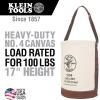 imageKlein Tools 5104 Canvas Bucket with Leather Bottom 12Inch Diameter 1 Pocket 100Pound Load Rated Utility Bucket NaturalStandard