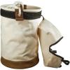 imageKlein Tools 5104 Canvas Bucket with Leather Bottom 12Inch Diameter 1 Pocket 100Pound Load Rated Utility Bucket NaturalVelcro Closure