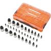imageKlein Tools 65213TX TORX Bit Socket Set T8 toT60 14 38 and 12Inch Drives Premium CrV Steel MODBox Case 13PieceSAE  Metric
