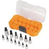 imageKlein Tools 65213TX TORX Bit Socket Set T8 toT60 14 38 and 12Inch Drives Premium CrV Steel MODBox Case 13PieceTORX