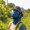 imageKlein Tools 80048 Neck Gaiter Cooling Band Kit Face Cover with Evaporative Performance Knit Fabric and UPF 50 Protection Blue 2Piece