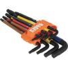 imageKlein Tools BLS18 Hex Key Wrench Set Color Coded SAE and Metric HeatTreated LStyle 116Inch to 38Inch and 15 mm to 10 mm 18PieceSAE