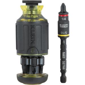 imageKlein Tools 32308F Impact Driver Set 10in1 Stubby Driver Set Hex Flip Socket 7 Bits 14Inch Deep Bit Holding Feature 10Piece