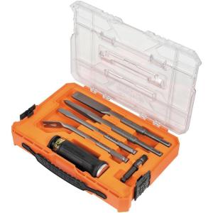 imageKlein Tools 32755SD SDS Plus Hammer Drill and Chisel Bit Set Flat Chisel and Bull Point Tips Use with Rotary Hammer Drills and Handheld Pry Bars 6Piece