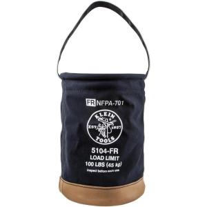 imageKlein Tools 5104FR Canvas Bucket FlameResistant Tool Bucket Made of No 4 Canvas with DoubleReinforced Bottom 100Pound Load RatedStandard