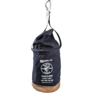 imageKlein Tools 5104FR Canvas Bucket FlameResistant Tool Bucket Made of No 4 Canvas with DoubleReinforced Bottom 100Pound Load RatedTop Closing