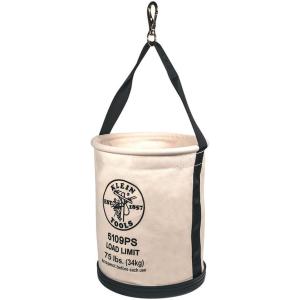 imageKlein Tools 5109S Canvas Bucket Straight Wall Tool Bucket Swivel with Swivel Snap 75Pound Load RatedPocketSnap
