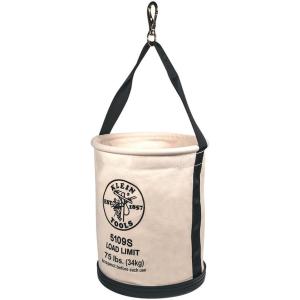 imageKlein Tools 5109S Canvas Bucket Straight Wall Tool Bucket Swivel with Swivel Snap 75Pound Load RatedSwivel Snap Hook