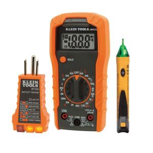 imageKlein Tools 69149P Electrical Test Kit with Digital Multimeter NonContact Voltage Tester and Electrical Outlet Tester Leads and BatteriesMultimeter Kit