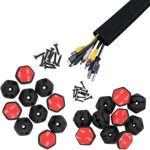 imageKlein Tools 80053 Cable Management Kit with SelfAdhesive Cable Clips and 3Foot Long Cable Management Sleeves 22Piece