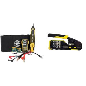 imageKlein Tools VDV500820 Wire Tracer Tone Generator and Probe Kit Continuity Tester for Ethernet Telephone Speaker Coax Video and Data Cables RJ45 RJ11 RJ12Digital and Analog