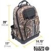 imageKlein Tools 55421BP14 Tool Backpack Heavy Duty Tradesman Pro Tool Bag Organizer with 39 Pockets Molded BottomFullSize Camo