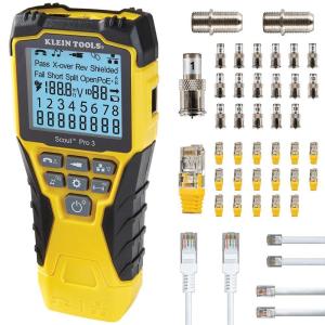 imageKlein Tools VDV501853 Coaxial Cable Tester Scout Pro 3 with TestnMap Remote Includes Remotes 2  6 Tests Voice Data and Video CablewLocator Remotes  PoE