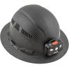 imageKlein Tools 60347 Hard Hat Vented Full Brim Class C Premium KARBN Pattern Rechargeable Lamp Padded SweatWicking Sweatband Top Pad