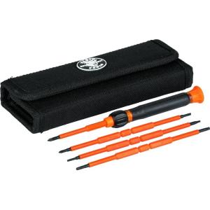imageKlein Tools 32288 Insulated Screwdriver 8in1 Screwdriver Set with Interchangeable Blades 3 Phillips 3 Slotted and 2 Square Tips8in1 Precision