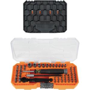 imageKlein Tools 32787 64Piece MicroRatchet Bit Precision Driver Set with Modular Case Magnetic Precision Standard Bits and Nut DriversMODbox Ratchet  Driver Set
