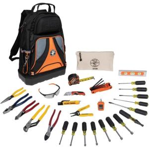 imageKlein Tools 80028 Hand Tools Kit includes Pliers Screwdrivers Nut Drivers Backpack and More Jobsite Tools 28PieceTools Set