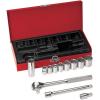 imageKlein Tools 65502 38Inch Drive Deep Socket Wrench Set Hinged Metal Storage Box Included 8Piece12Piece