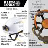 imageKlein Tools Safety Helmet Vented Class C Safety Hard Hat Removable Chin Strap Adjustable VentsWhite Hardhat with Clear Visor