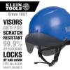 imageKlein Tools Safety Helmet Vented Class C Safety Hard Hat Removable Chin Strap Adjustable VentsWhite Hardhat with Gray Visor