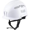 imageKlein Tools Safety Helmet Vented Class C Safety Hard Hat Removable Chin Strap Adjustable VentsWhite Hardhat with Gray Visor