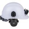 imageKlein Tools Safety Helmet Vented Class C Safety Hard Hat Removable Chin Strap Adjustable VentsWhite Safety Helmet w  Earmuffs