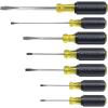 imageKlein Tools 85076 Screwdriver Set Made in USA Slotted and Phillips Screwdrivers with NonSlip CushionGrip Handles and TipIdent 7Piece7Piece Set