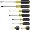 imageKlein Tools 85078 Screwdriver Set Made in USA AllPurpose Screwdriver Kit has 4 Phillips and 4 Flat Head Tips NonSlip Cushion Grip 8Piece8Piece Set