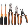 imageKlein Tools 94130 1000V Insulated Screwdriver Tool Set with 2 Phillips and 14Inch Cabinet Slim Tips 2 Pliers and Wire Stripper