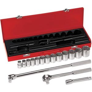 imageKlein Tools 65502 38Inch Drive Deep Socket Wrench Set Hinged Metal Storage Box Included 8Piece16Piece