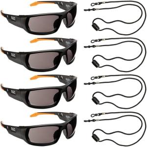imageKlein Tools 80055 Safety Glasses Kit Professional Safety Glasses with Full Frame Gray Lens and Breakaway Lanyard 8Piece