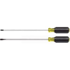 imageKlein Tools 85072 2Piece Screwdriver Se Made in USA with Long Blade Slotted and Phillips Screwdrivers Heat Treated Shafts and Cushioned Grips