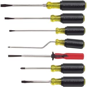 imageKlein Tools 85077 Screwdriver Set Made in USA MultiApplication Screwdriver Kit with CushionGrip Handles and TipIdent 7Piece
