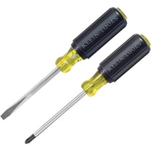imageKlein Tools 85442 Screwdriver 2Piece Set Made in USA 14 Keystone and 2 Phillips Cushion Grip Round and Square Shank Heat Treated Home Improvement