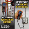 imageKlein Tools ET270 AutoRanging Digital MultiTester ACDC Resistance Continuity GFCI Receptacle Tester with Test Leads and Receptacle CordMultiTester