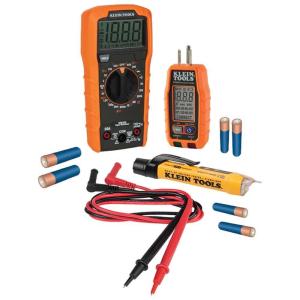 imageKlein Tools 69355 Digital Multimeter Premium Electrical Test Kit with NonContact Voltage Tester Receptacle Tester Test LeadsPremium Tester 3Piece Kit