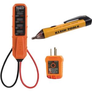 imageKlein Tools 80097 Beginner Tester Kit GFCI Outlet and Receptacle Tester Electronic and NonContact Test Pen 3Piece