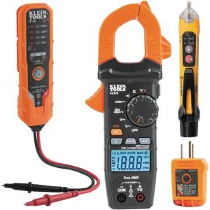 imageKlein Tools CL220VP Electrical Test Kit with Digital Clamp Meter NonContact Voltage Test Pen GFCI Outlet Tester ACDC Voltage Tester