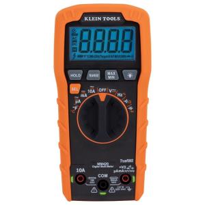 imageKlein Tools MM420 Digital Multimeter AutoRanging TRMS Multimeter 600V ACDC Voltage 10A ACDC Current 50 MOhms ResistancewLead Alert