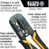 imageKlein Tools VDV226817 Modular Installation Kit Ratcheting CrimperStripper RJ11RJ45 Plugs CAT5e Connector for VoiceDataVideoCrimper  Data Ratcheting RJ45