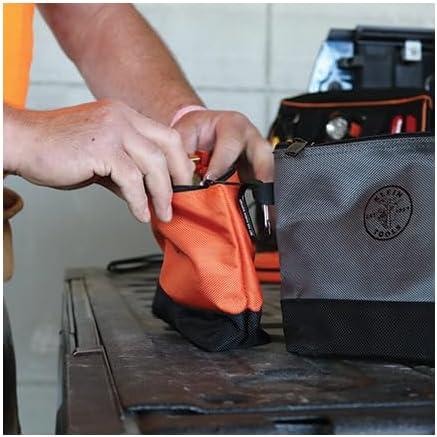 imageKlein Tools 80056 Tool Bag Storage Kit Made in USA 1680d StandUp and Canvas Zipper Pouches Assorted Colors 6Piece2Piece