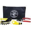 imageKlein Tools VDV026211 Coax Installation Kit with Crimp Tool Cable Cutter Stripper and F Connectors with Storage BagInstallation Kit