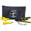 imageKlein Tools VDV026212 Coax Installation Kit with Crimp Tool Cable Cutter Stripper and F connectors with Storage Bag