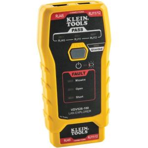imageKlein Tools 80093 Cable Tester VDV LAN Kit with LAN Tester Pass Thru Crimper CAT6CAT5e Plugs and Strain Relief Boots 5PieceTester