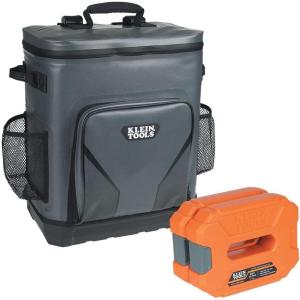 imageKlein Tools 80126 Cooler Backpack and Ice Pack Set 30 Cans Insulated Rugged Ideal for Jobsites Hunting Camping or The Beach 3Piece