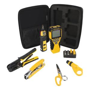imageKlein Tools VDV001819 Tool Set Cable Installation Test Set with Crimpers Scout Pro 3 Cable Tester Snips Punchdown Tool Case 6PieceTool Set