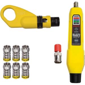 imageKlein Tools VDV002820 Coax PushOn Connector VDV Kit Includes The Tools Needed to Prepare Connect and Test Coax Cables