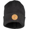 imageKlein Tools 60569 Heavy Knit Hat with Wide Cuff Black One Size Fits Most Leather Logo